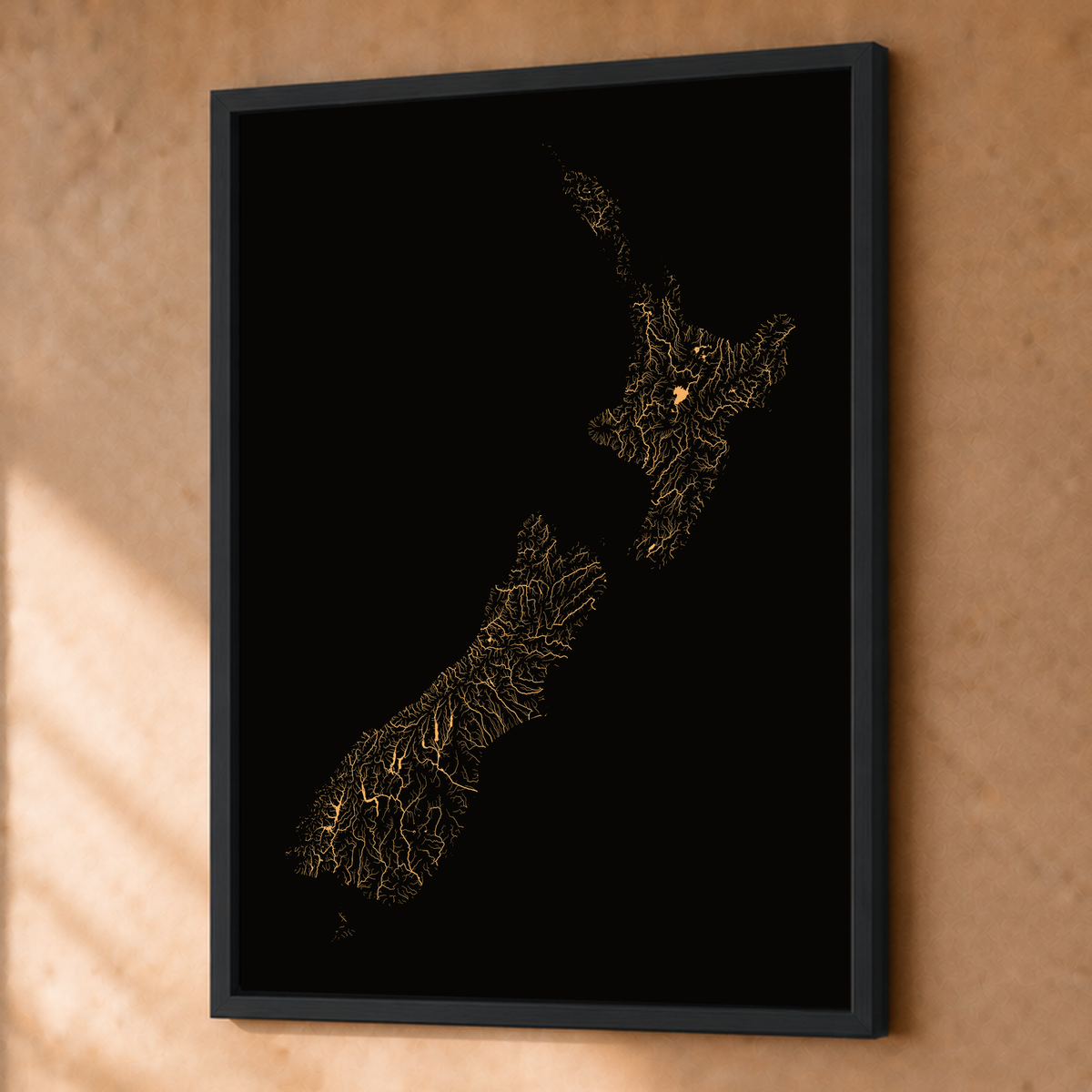 Beautiful Rivers — Nova Zelândia — Cobre, Fine art emoldurado · 45 × 60 cm, Preto · Sem margem