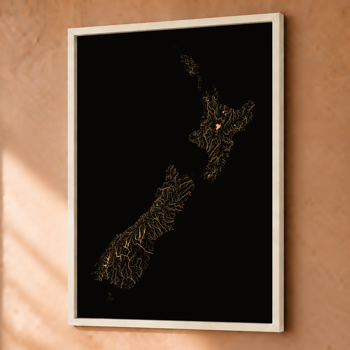 Beautiful Rivers — Nova Zelândia — Cobre, Fine art emoldurado · 45 × 60 cm, Branco · Sem margem