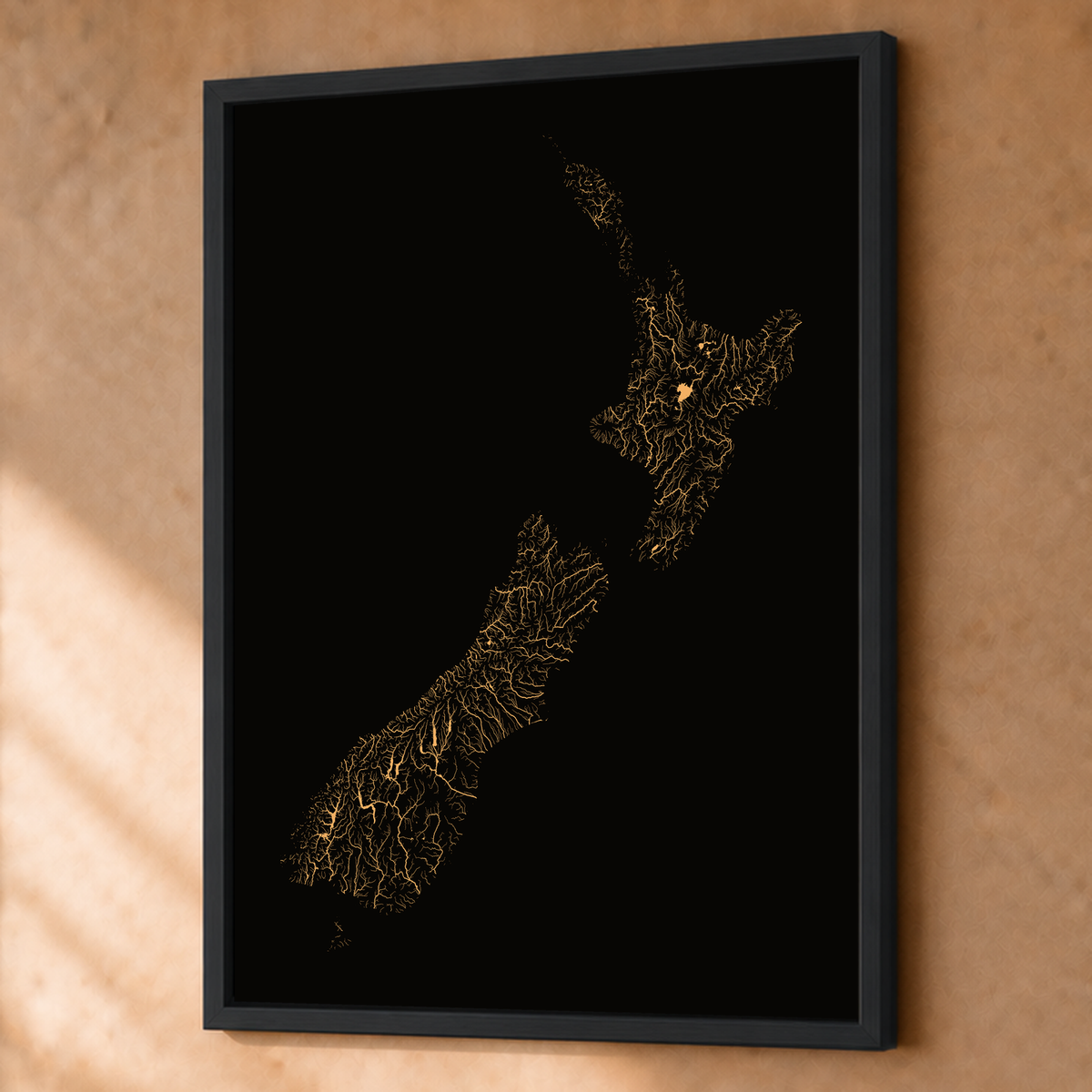Beautiful Rivers — Nova Zelândia — Cobre, Fine art emoldurado · 60 × 80 cm, Preto · Sem margem