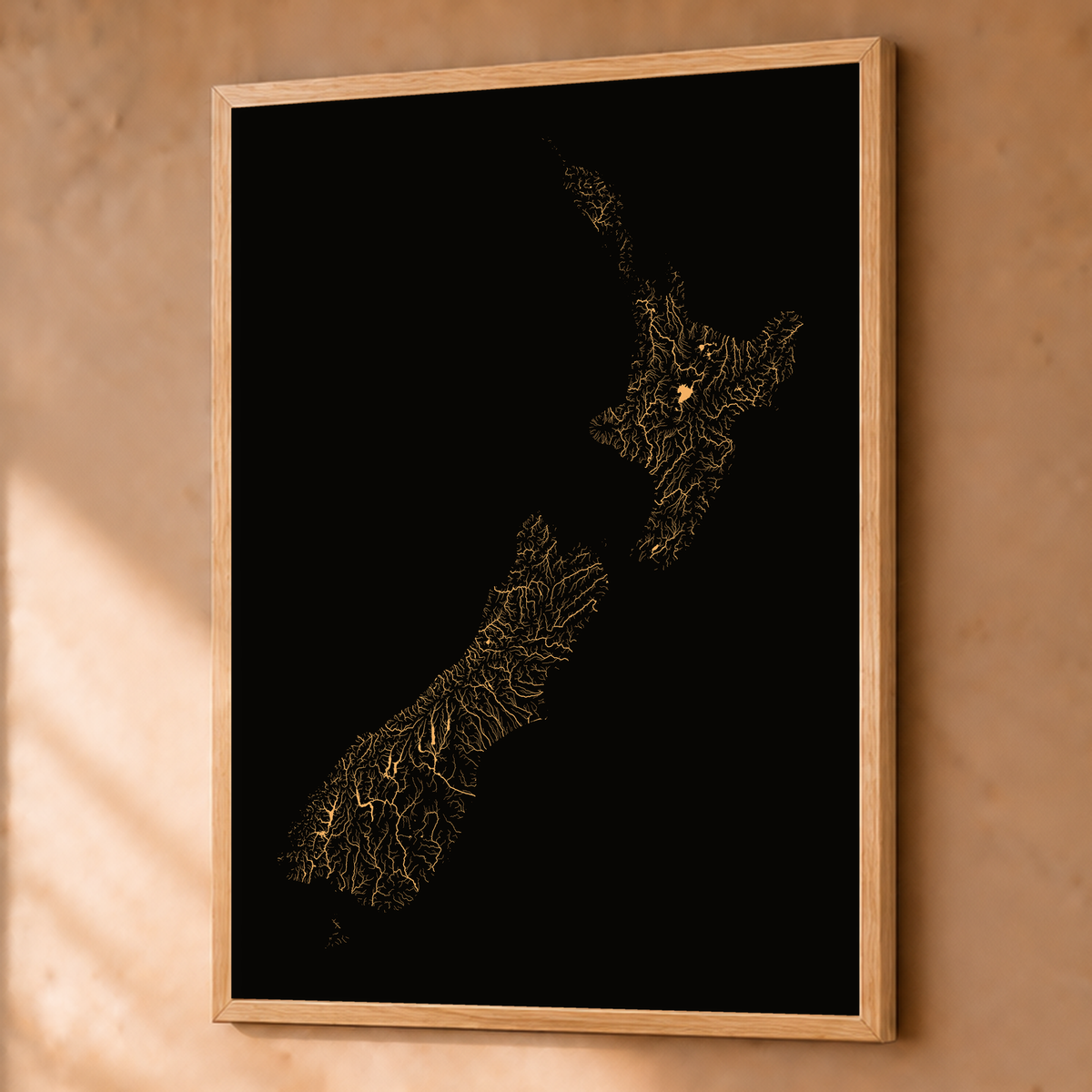 Beautiful Rivers — Nova Zelândia — Cobre, Fine art emoldurado · 60 × 80 cm, Natural · Sem margem