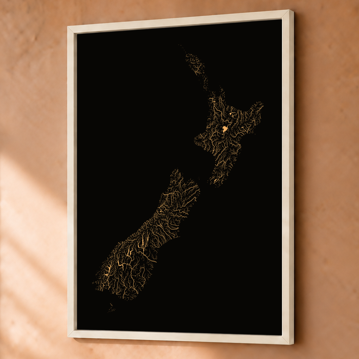 Beautiful Rivers — Nova Zelândia — Cobre, Fine art emoldurado · 60 × 80 cm, Branco · Sem margem