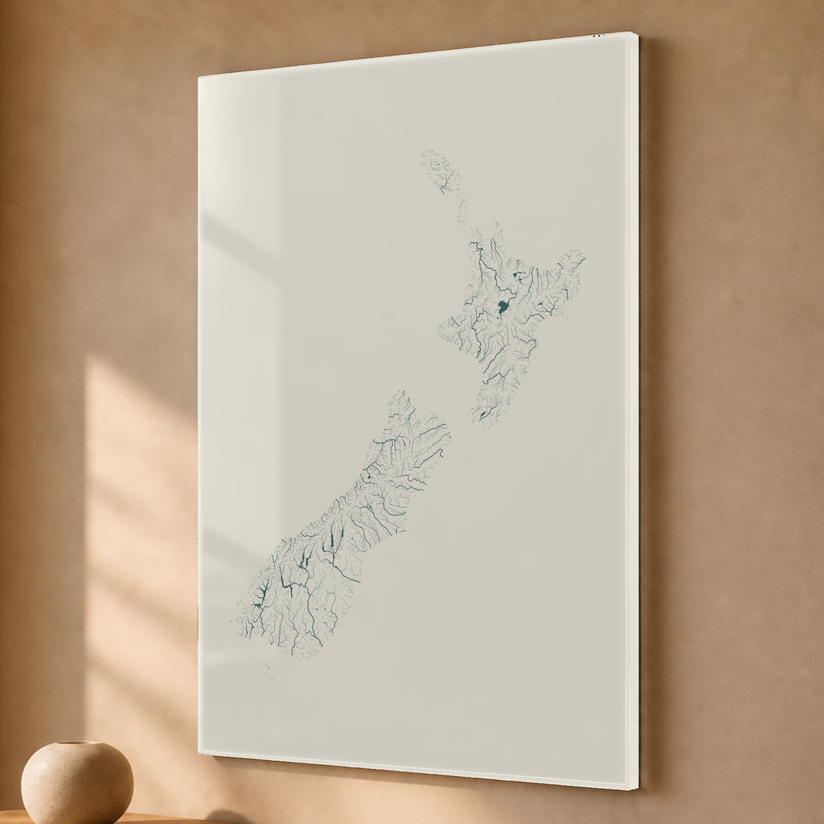Beautiful Rivers — Nova Zelândia — Natural e luminosa, Acrílico · 40 × 60 cm, Sem margem