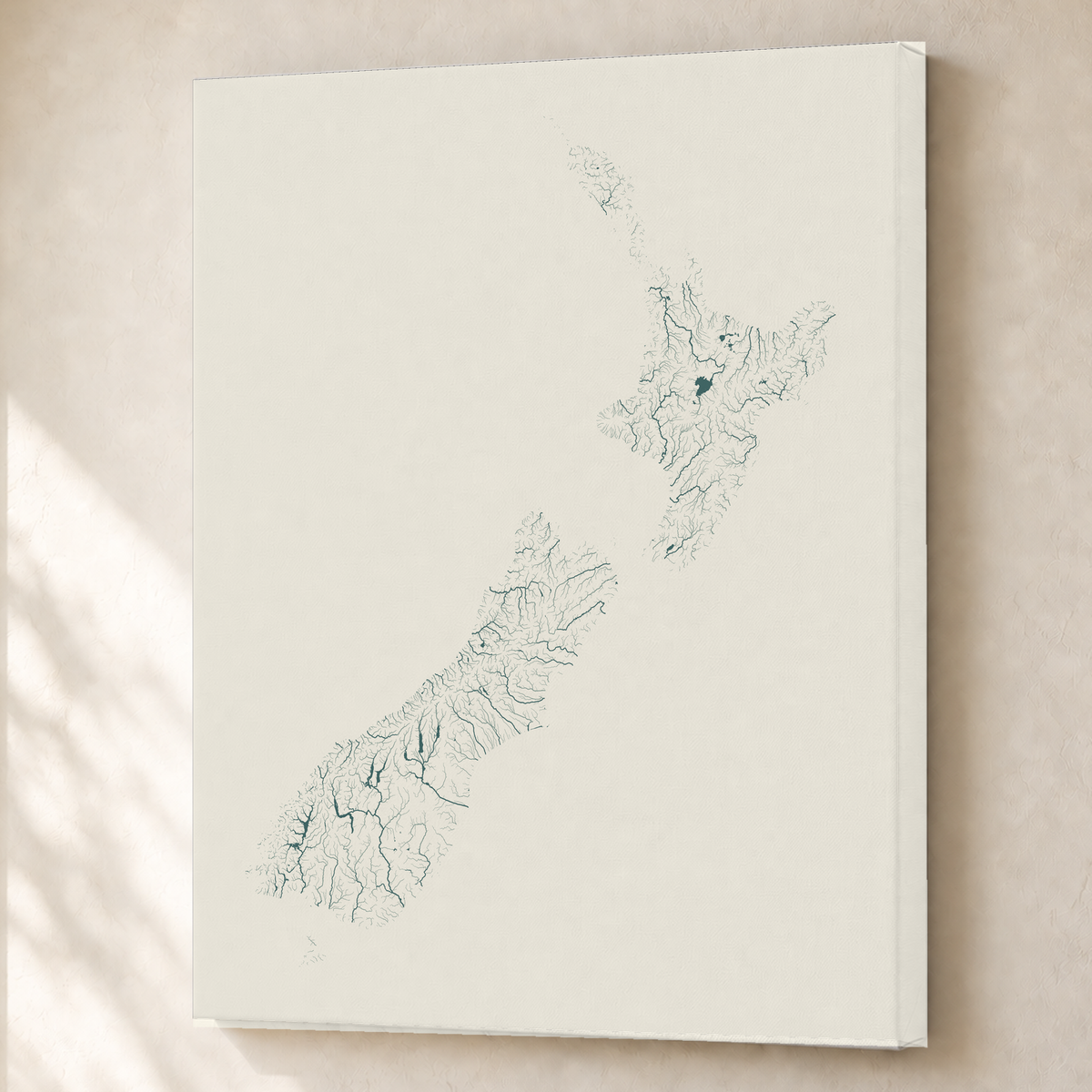 Beautiful Rivers — Nova Zelândia — Natural e luminosa, Canvas · 60 × 80 cm, Sem margem