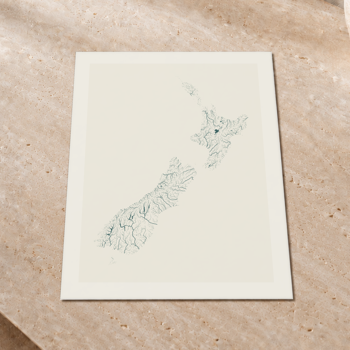 Beautiful Rivers — Nova Zelândia — Natural e luminosa, Impressão fine art · 45 × 60 cm, Margem branca