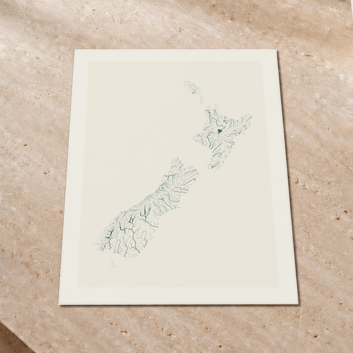 Beautiful Rivers — Nova Zelândia — Natural e luminosa, Impressão fine art · 60 × 80 cm, Margem branca