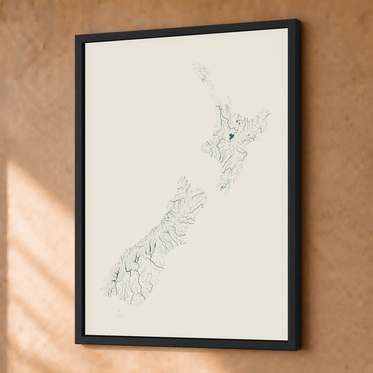 Beautiful Rivers — Nova Zelândia — Natural e luminosa, Fine art emoldurado · 30 × 40 cm, Preto · Sem margem