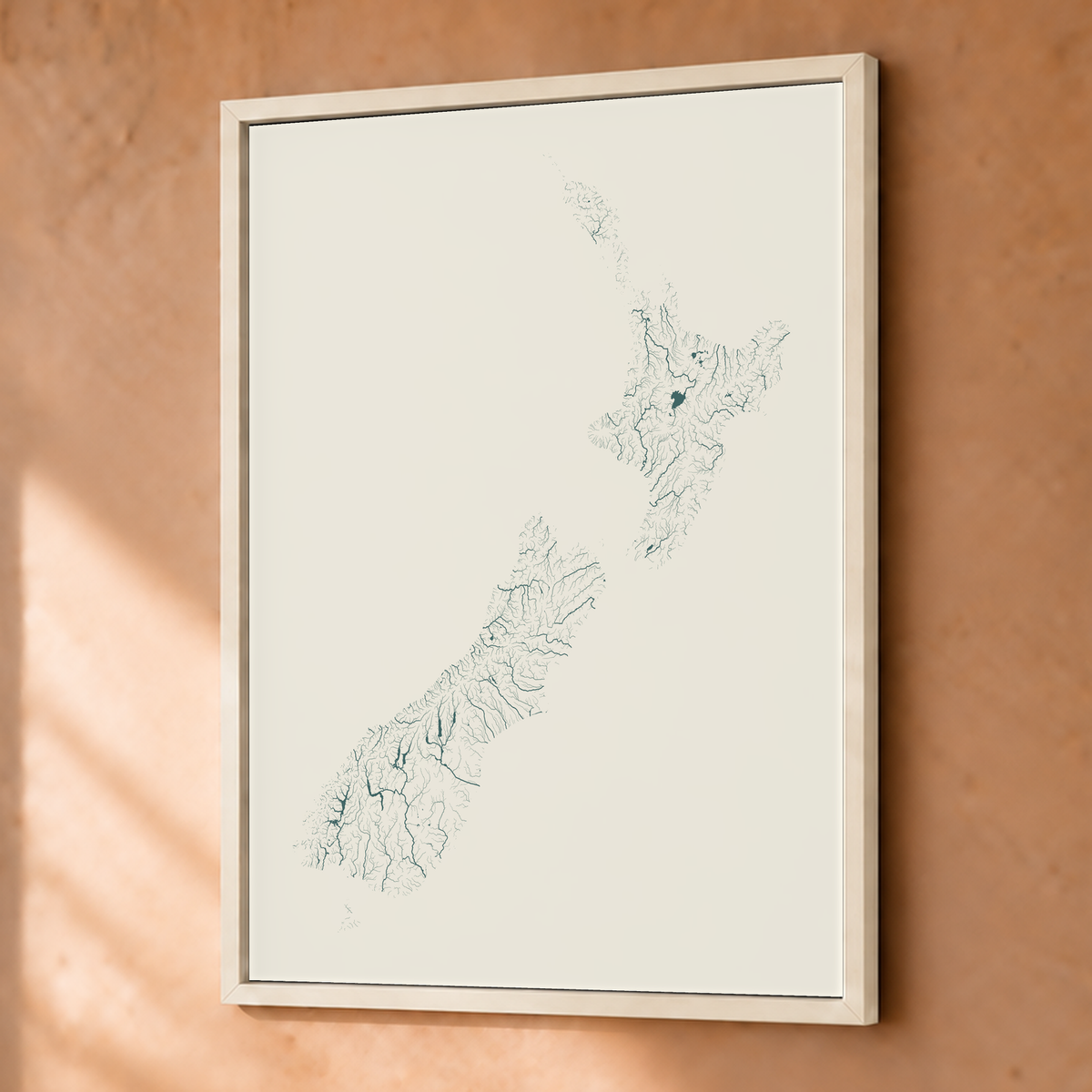 Beautiful Rivers — Nova Zelândia — Natural e luminosa, Fine art emoldurado · 30 × 40 cm, Branco · Sem margem