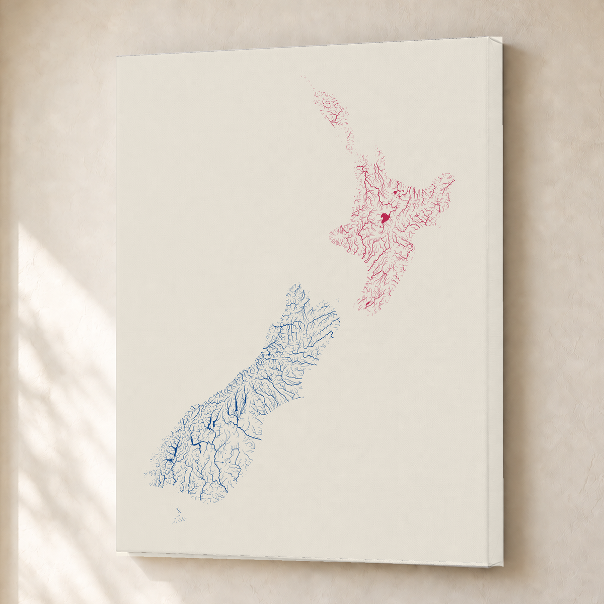 Beautiful Rivers — Nova Zelândia — Risografia, Canvas · 30 × 40 cm, Sem margem