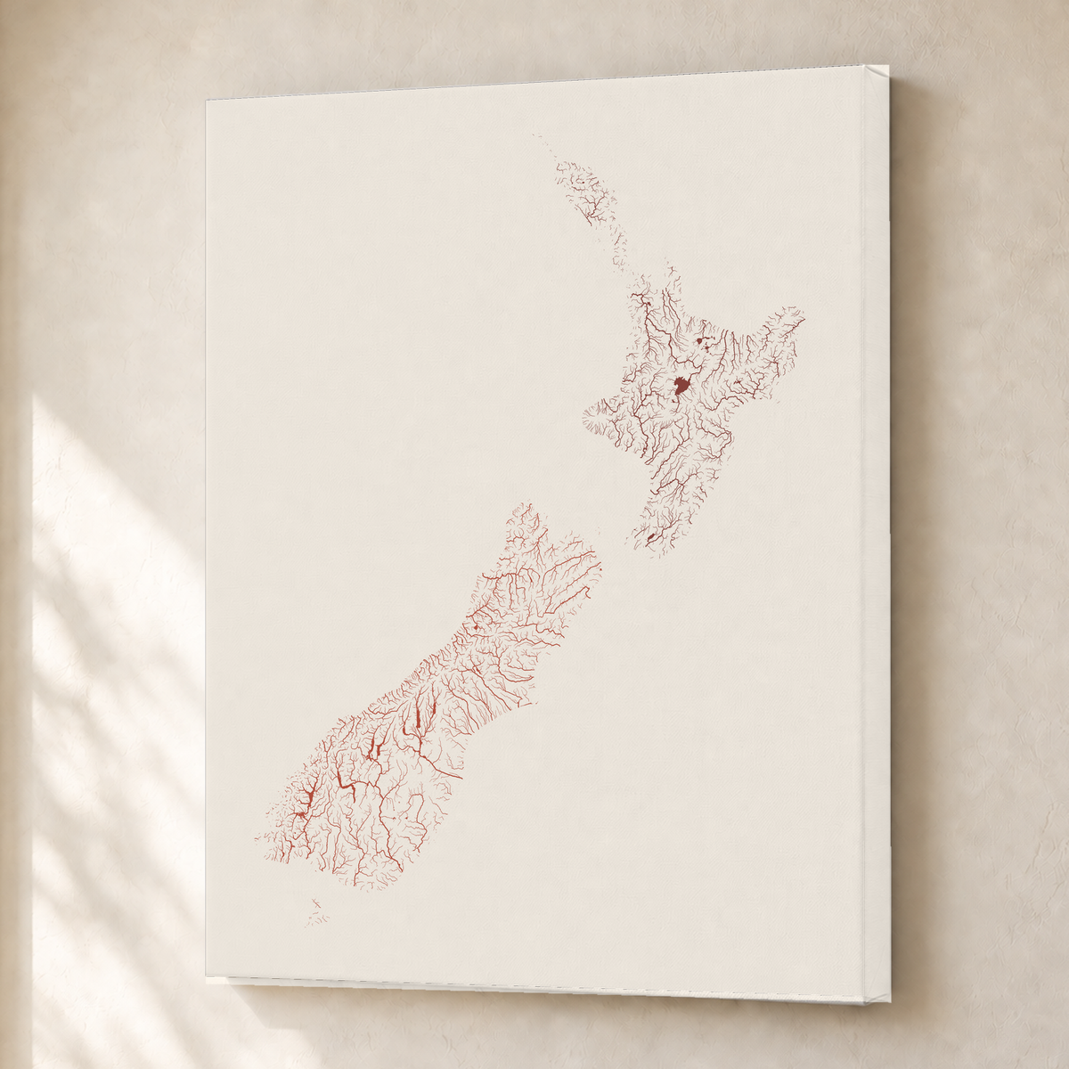 Beautiful Rivers — Nova Zelândia — Terracota e areia, Canvas · 30 × 40 cm, Sem margem