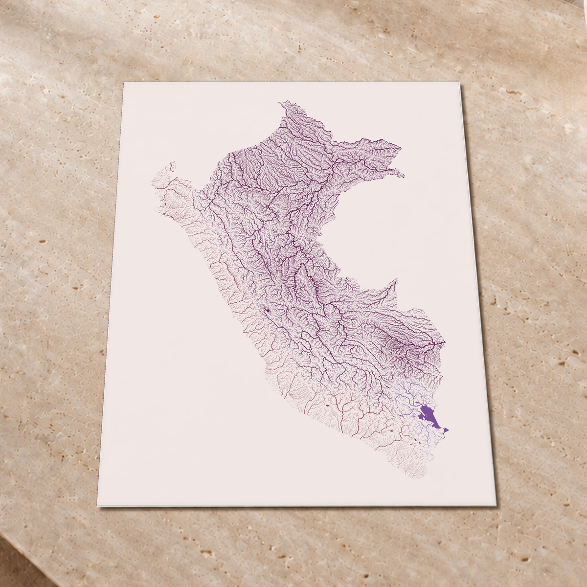 Quadro dos rios do Peru — Ameixa e rosé, Sem margem — Fine art print — 3x4