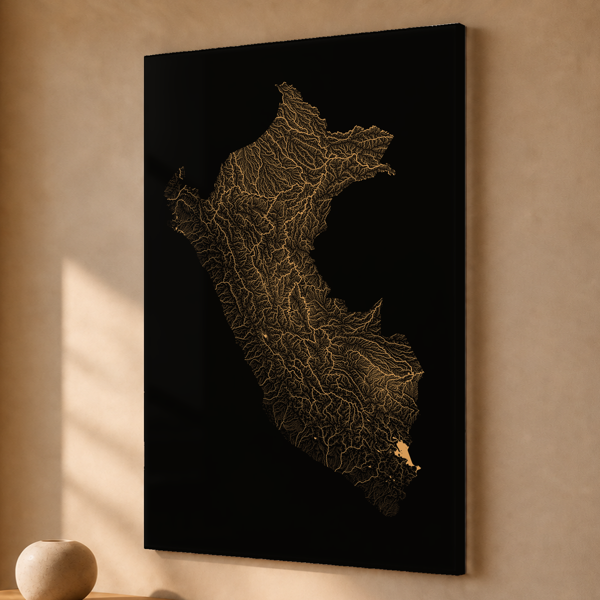 Quadro dos rios do Peru — Cobre, Sem margem — Acrílico — 2x3