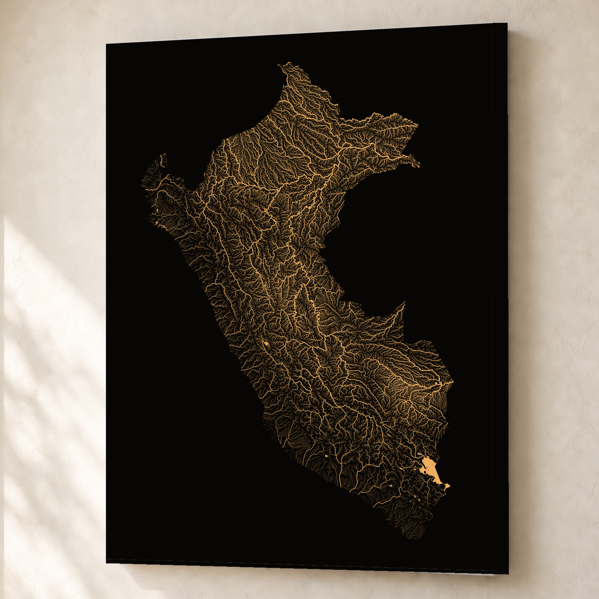 Quadro dos rios do Peru — Cobre, Sem margem — Canvas — 3x4