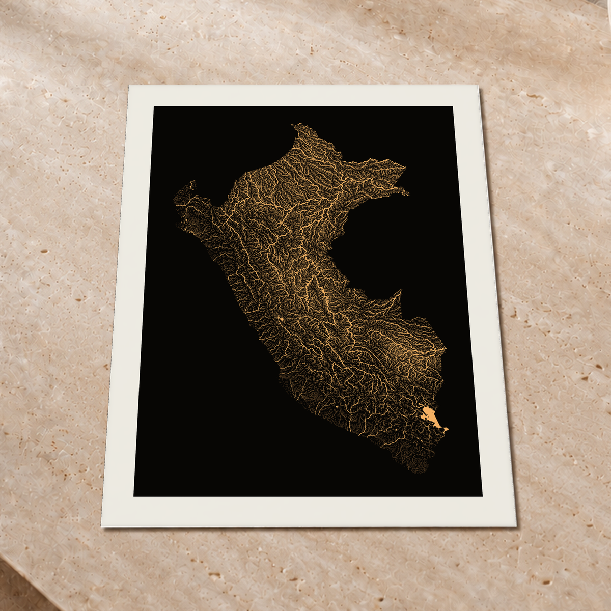 Quadro dos rios do Peru — Cobre, Margem branca — Fine art print — 3x4