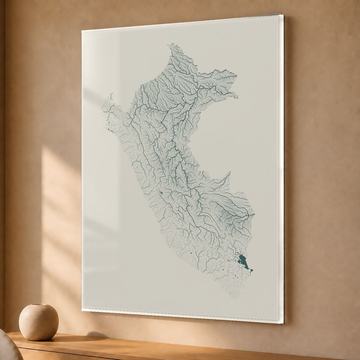 Quadro dos rios do Peru — Natural e luminosa, Sem margem — Acrílico — 3x4