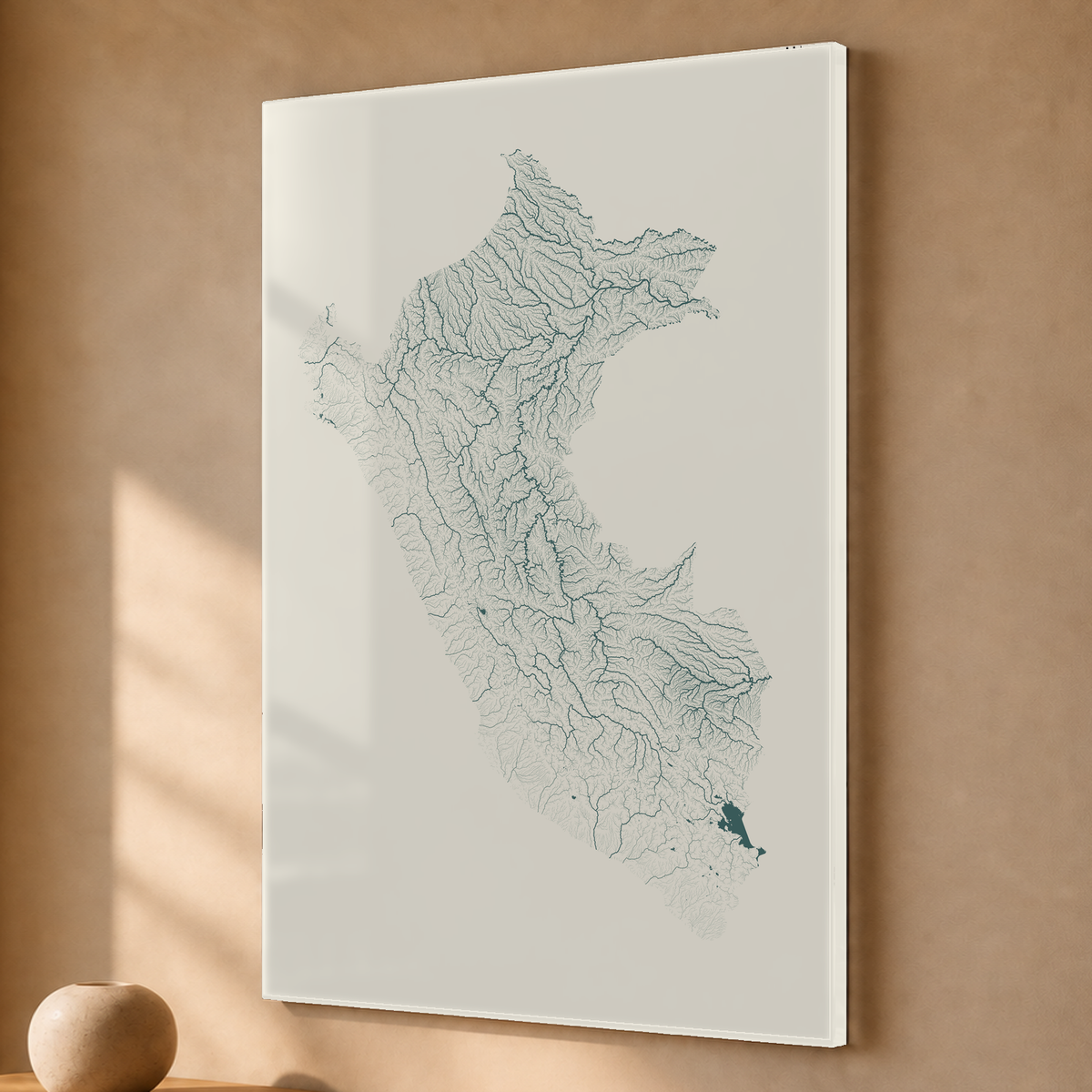Quadro dos rios do Peru — Natural e luminosa, Sem margem — Acrílico — 2x3