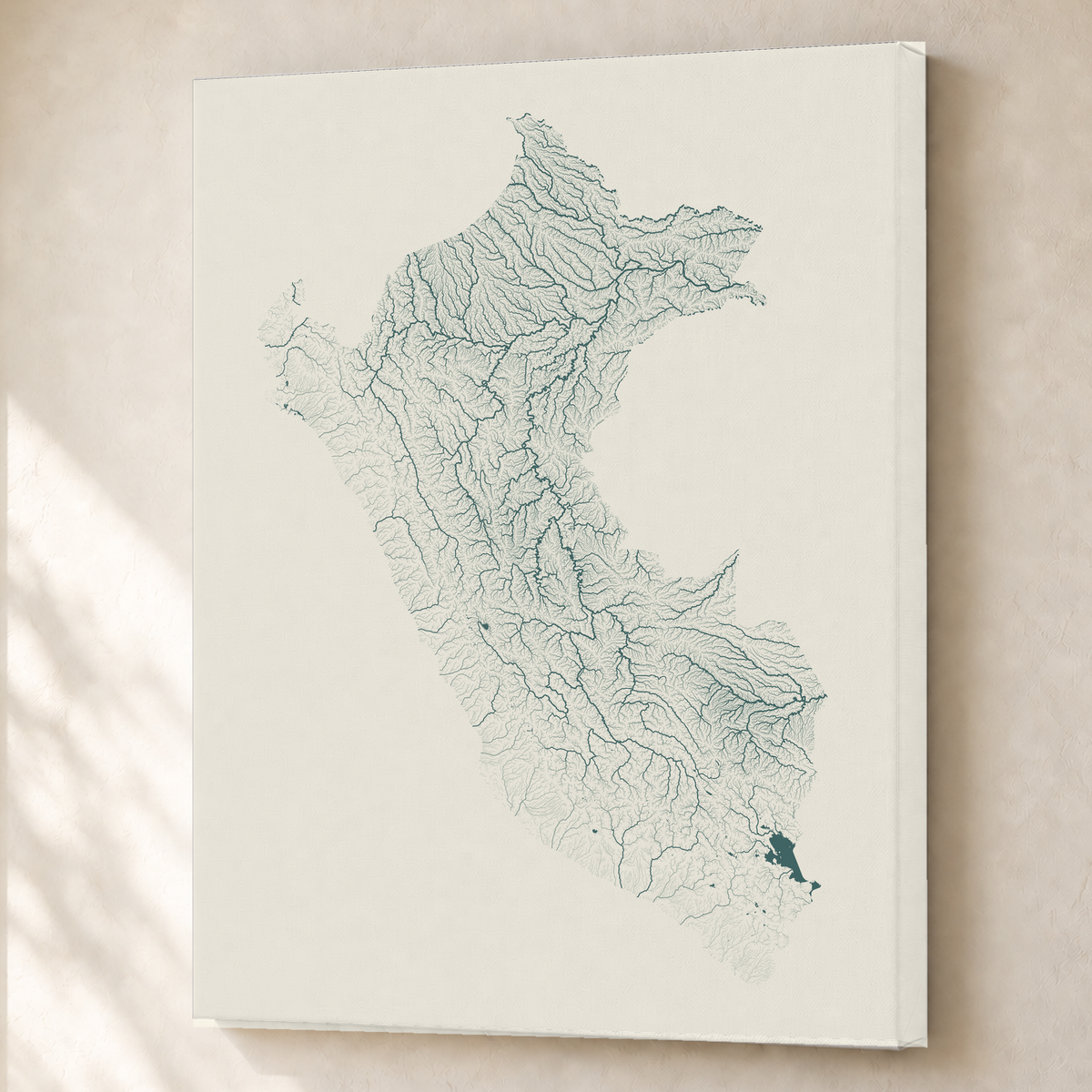 Quadro dos rios do Peru — Natural e luminosa, Sem margem — Canvas — 3x4