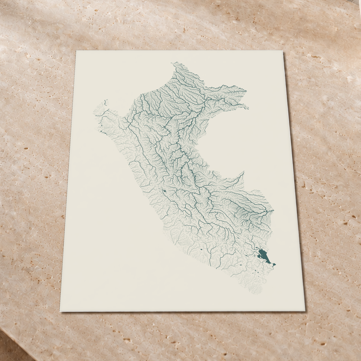 Quadro dos rios do Peru — Natural e luminosa, Sem margem — Fine art print — 3x4