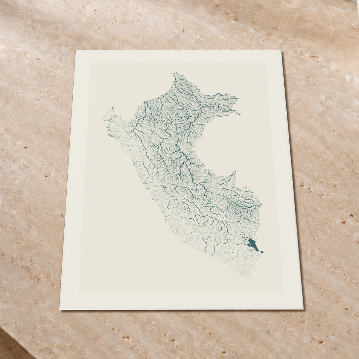 Quadro dos rios do Peru — Natural e luminosa, Margem branca — Fine art print — 3x4
