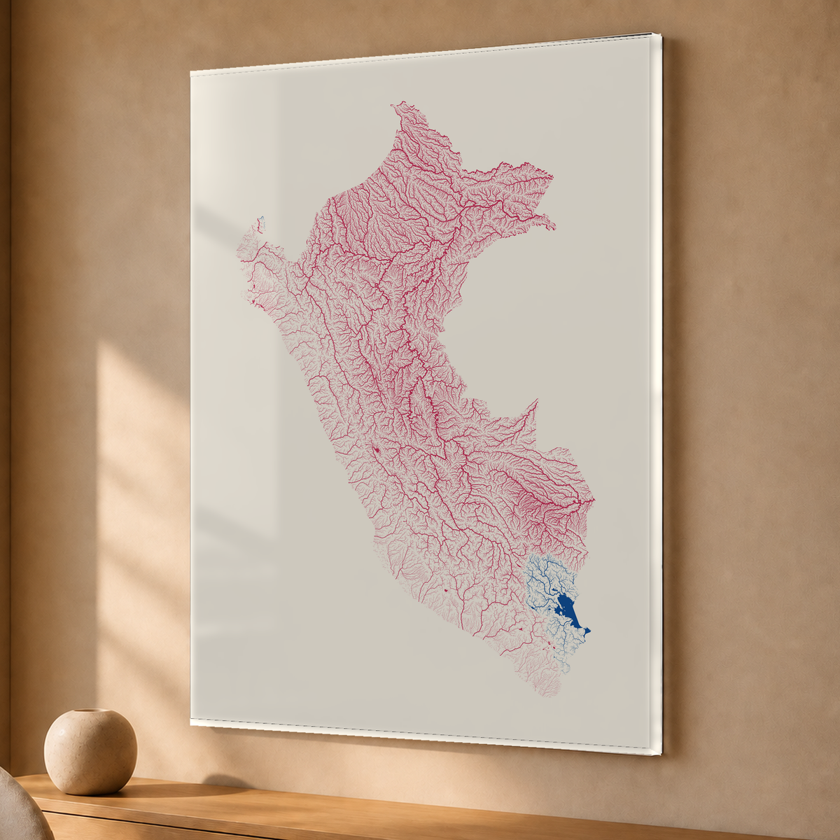 Quadro dos rios do Peru — Risografia, Sem margem — Acrílico — 3x4