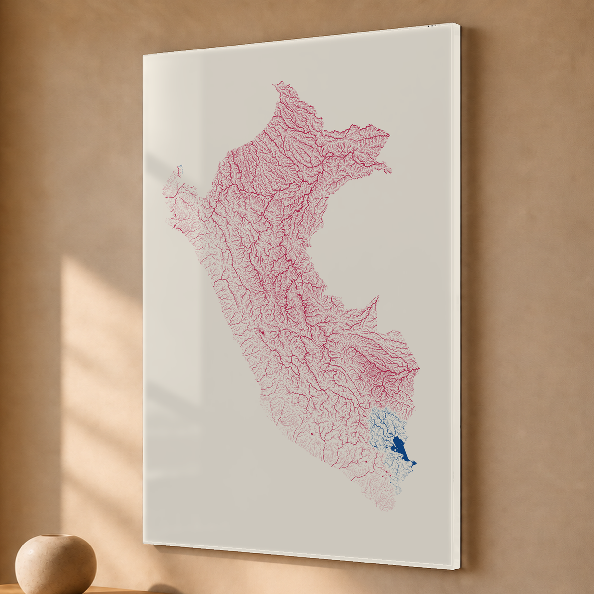 Quadro dos rios do Peru — Risografia, Sem margem — Acrílico — 2x3