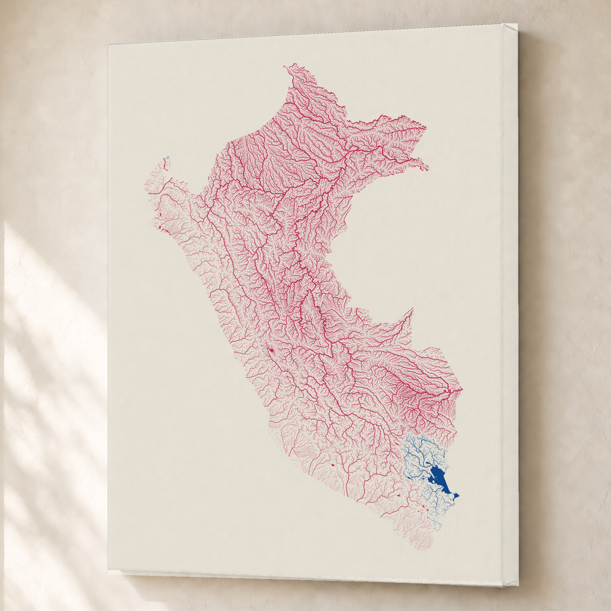 Quadro dos rios do Peru — Risografia, Sem margem — Canvas — 3x4