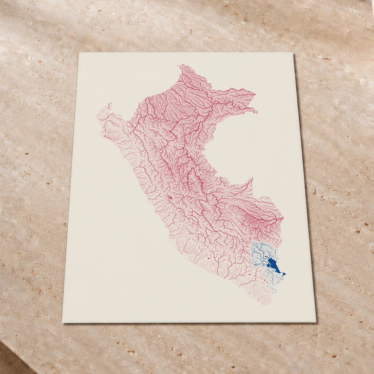 Quadro dos rios do Peru — Risografia, Sem margem — Fine art print — 3x4