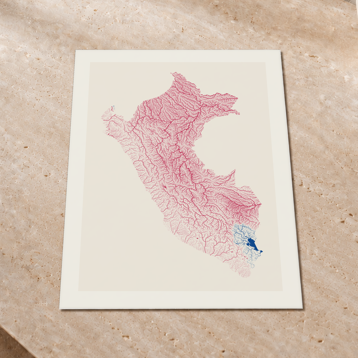 Quadro dos rios do Peru — Risografia, Margem branca — Fine art print — 3x4