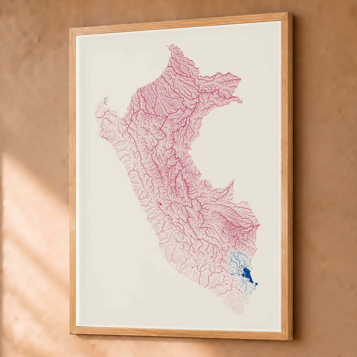 Quadro dos rios do Peru — Risografia, Natural · Sem margem — Fine art emoldurado — 3x4