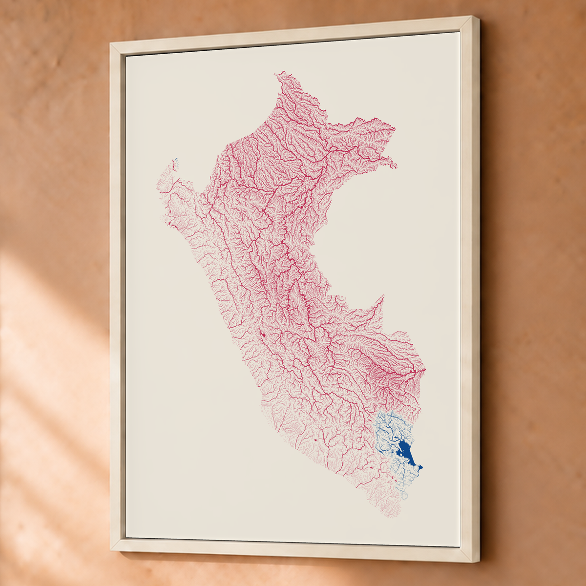 Quadro dos rios do Peru — Risografia, Branco · Sem margem — Fine art emoldurado — 3x4