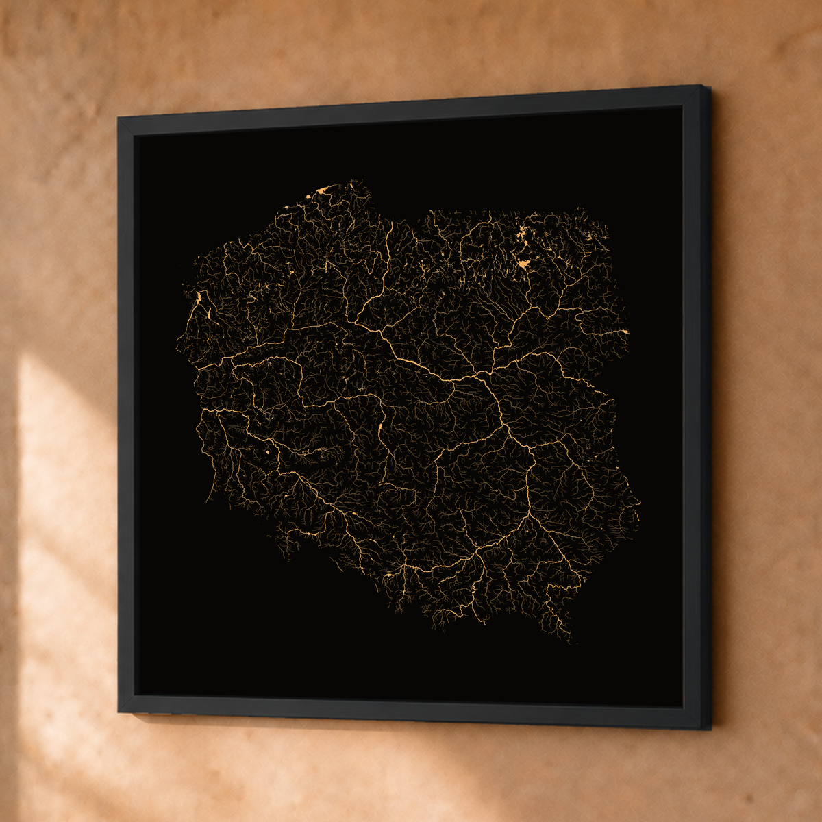 Beautiful Rivers — Polónia — Cobre, Fine art emoldurado · 50 × 50 cm, Preto · Sem margem
