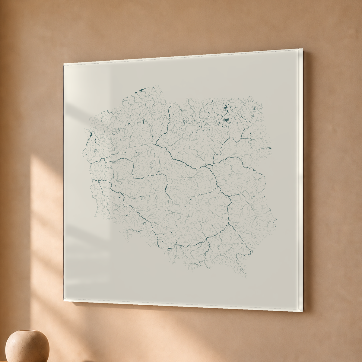 Beautiful Rivers — Polónia — Natural e luminosa, Acrílico · 30 × 30 cm, Sem margem