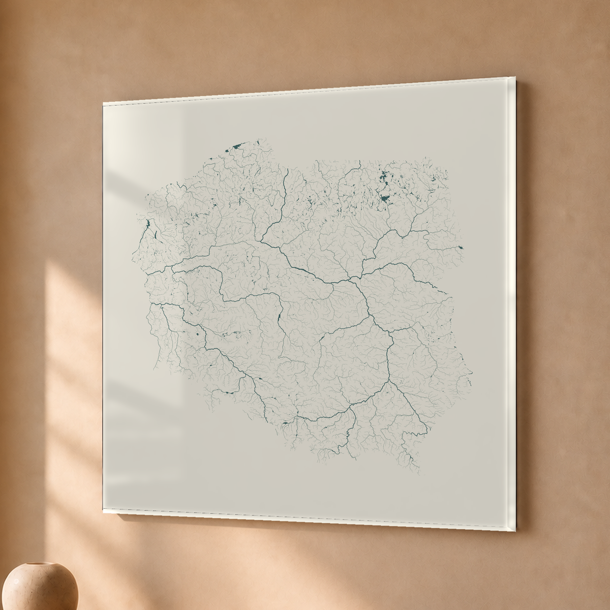 Beautiful Rivers — Polónia — Natural e luminosa, Acrílico · 50 × 50 cm, Sem margem