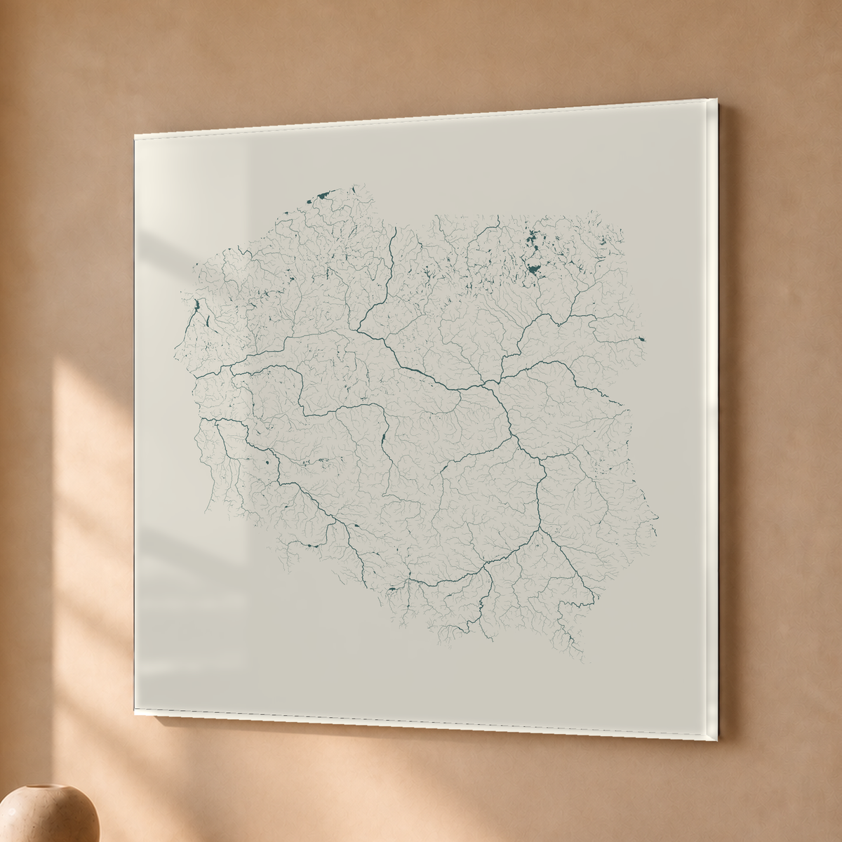 Beautiful Rivers — Polónia — Natural e luminosa, Acrílico · 76 × 76 cm, Sem margem