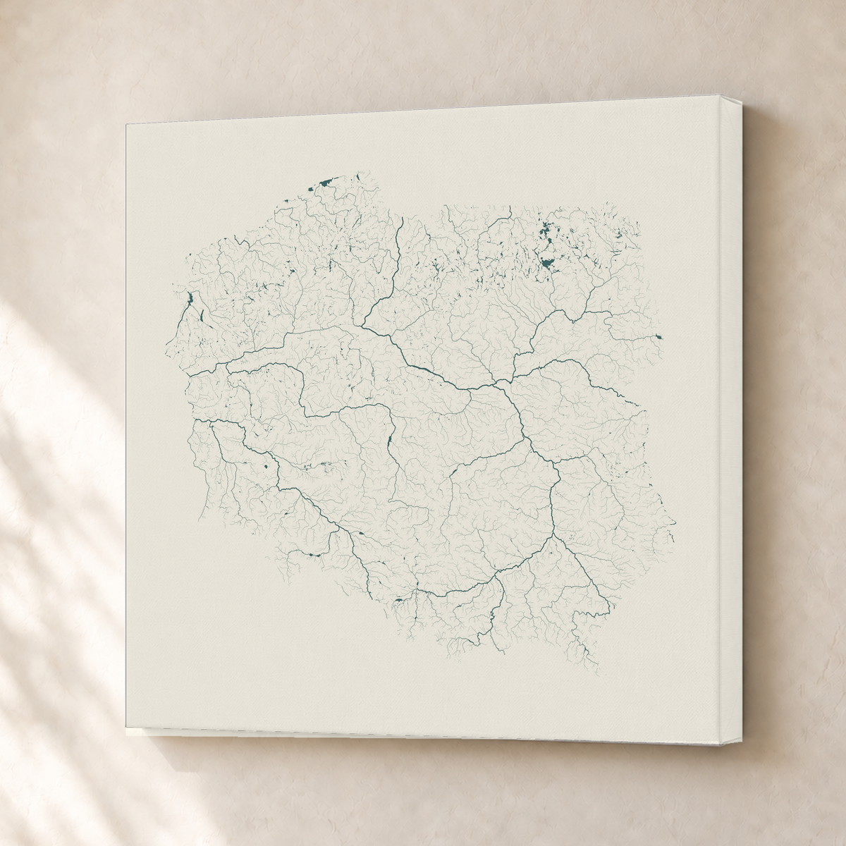 Beautiful Rivers — Polónia — Natural e luminosa, Canvas · 30 × 30 cm, Sem margem