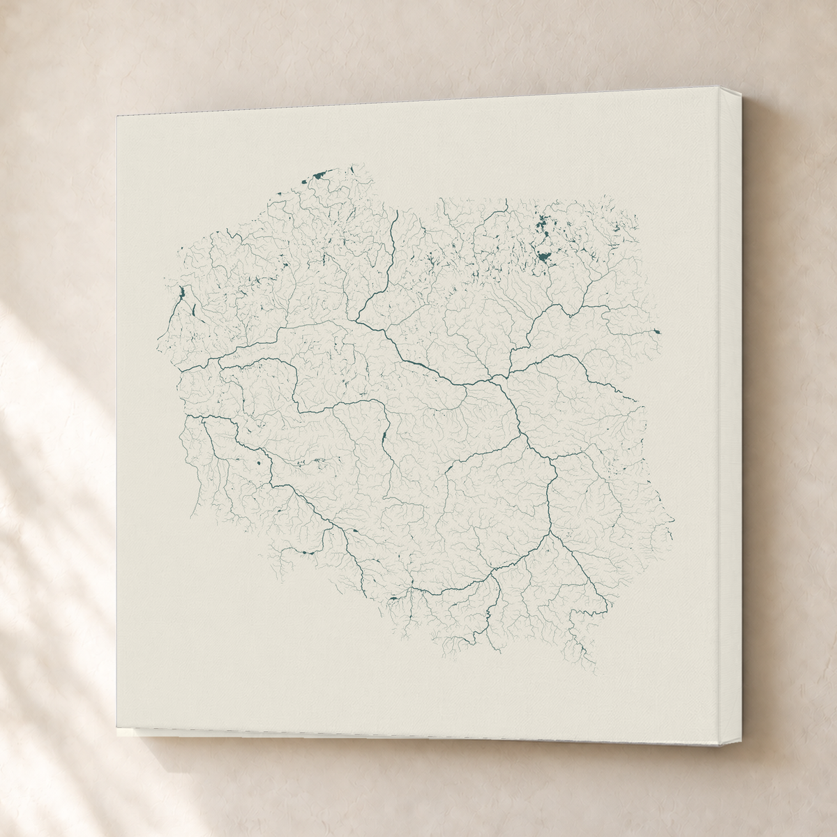 Beautiful Rivers — Polónia — Natural e luminosa, Canvas · 50 × 50 cm, Sem margem