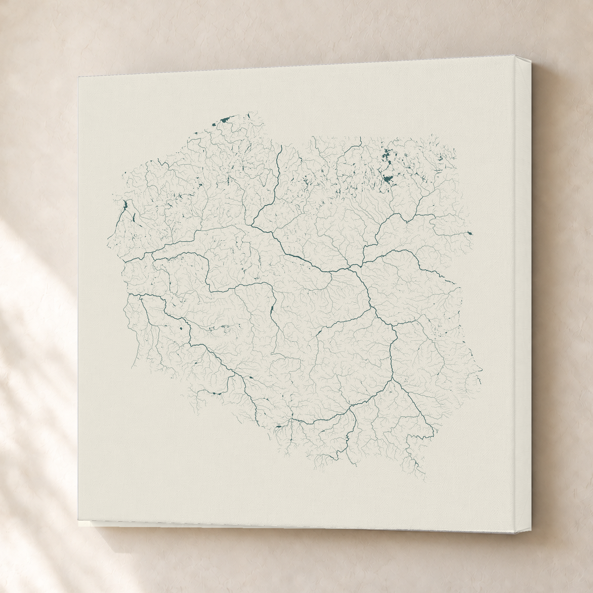 Beautiful Rivers — Polónia — Natural e luminosa, Canvas · 76 × 76 cm, Sem margem