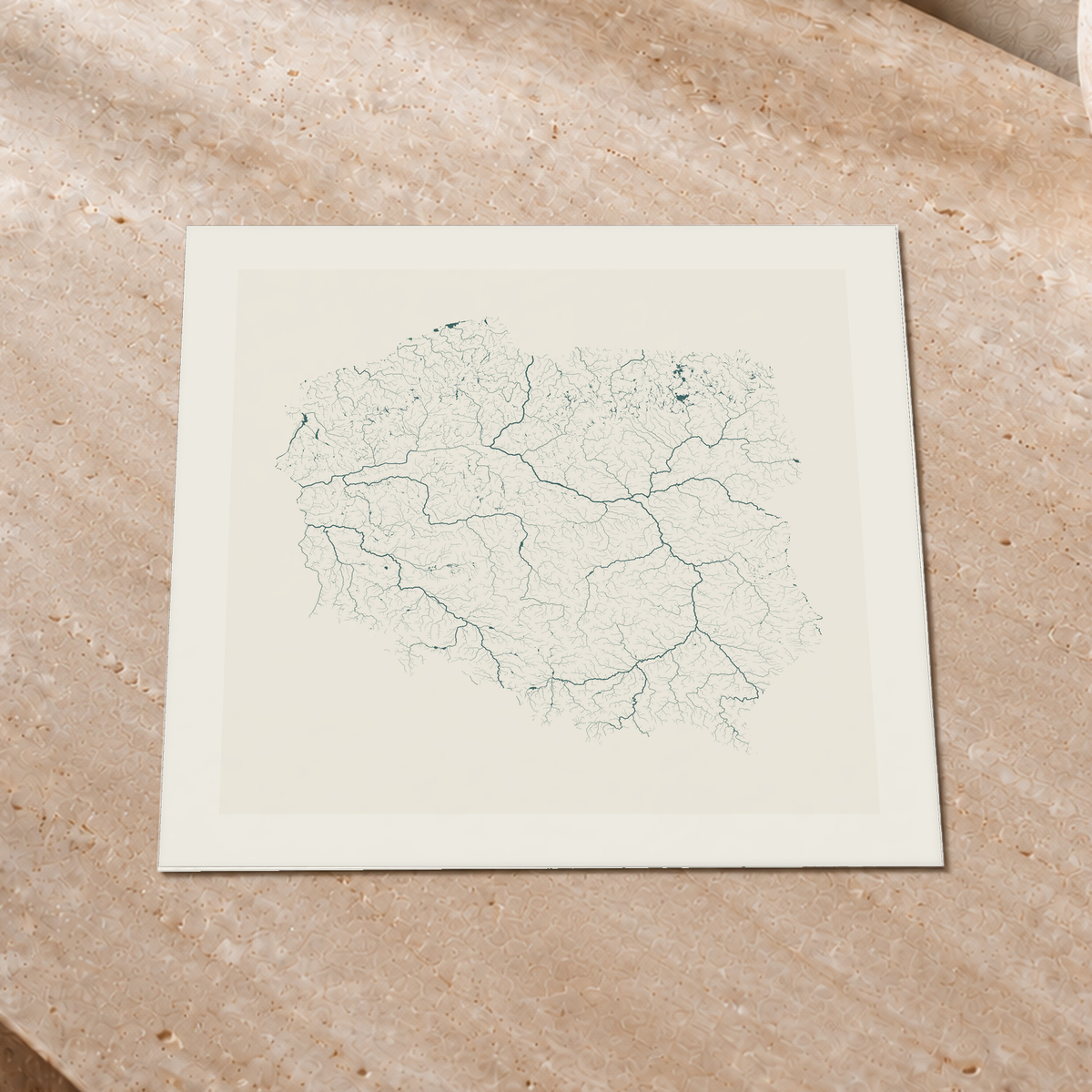 Beautiful Rivers — Polónia — Natural e luminosa, Impressão fine art · 30 × 30 cm, Margem branca