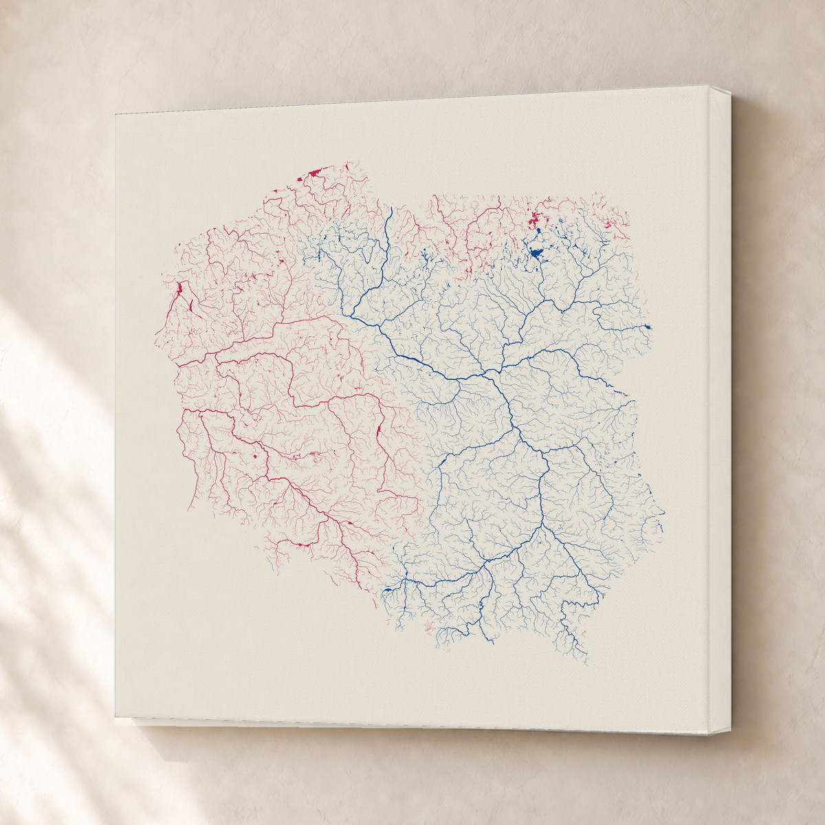 Beautiful Rivers — Polónia — Risografia, Canvas · 50 × 50 cm, Sem margem