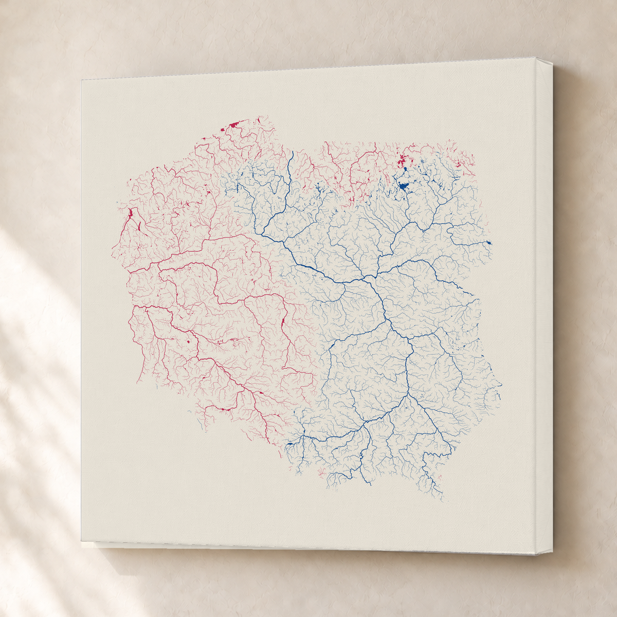 Beautiful Rivers — Polónia — Risografia, Canvas · 76 × 76 cm, Sem margem