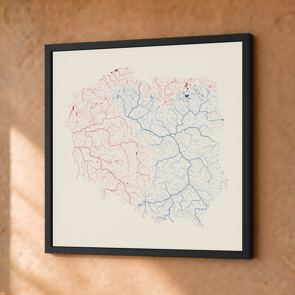 Beautiful Rivers — Polónia — Risografia, Fine art emoldurado · 30 × 30 cm, Preto · Sem margem