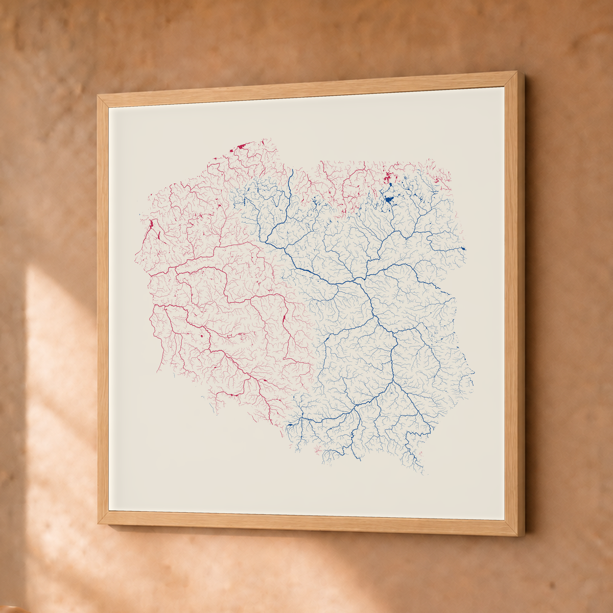 Beautiful Rivers — Polónia — Risografia, Fine art emoldurado · 30 × 30 cm, Natural · Sem margem