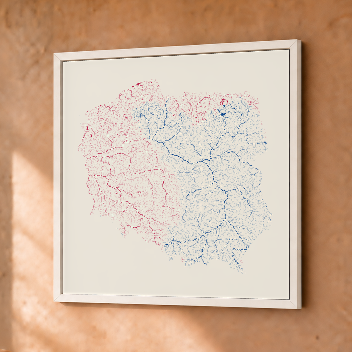 Beautiful Rivers — Polónia — Risografia, Fine art emoldurado · 30 × 30 cm, Branco · Sem margem