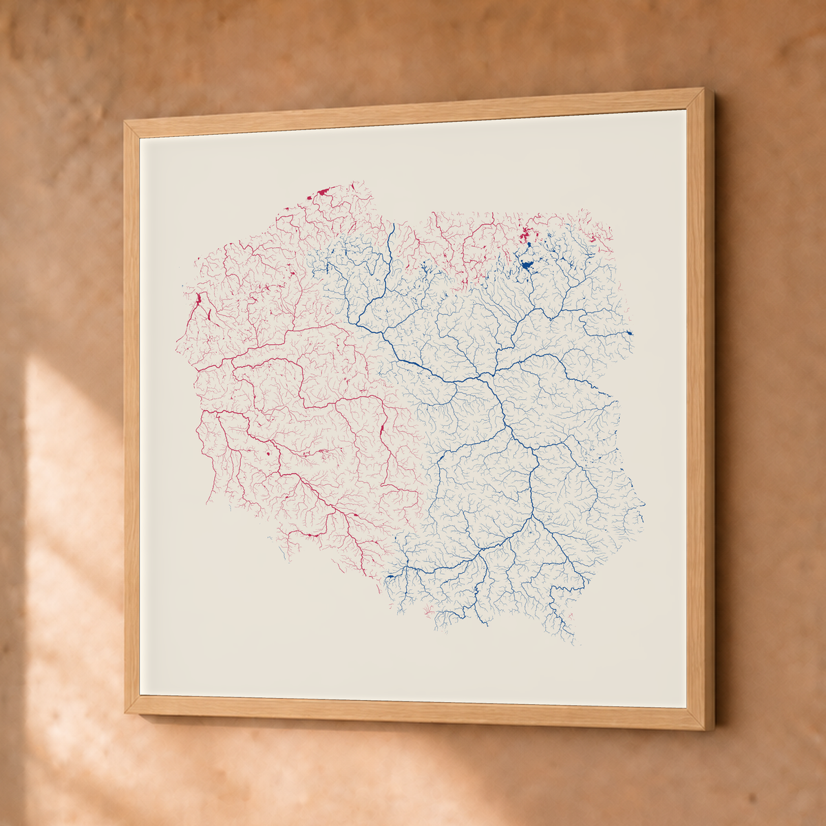 Beautiful Rivers — Polónia — Risografia, Fine art emoldurado · 50 × 50 cm, Natural · Sem margem