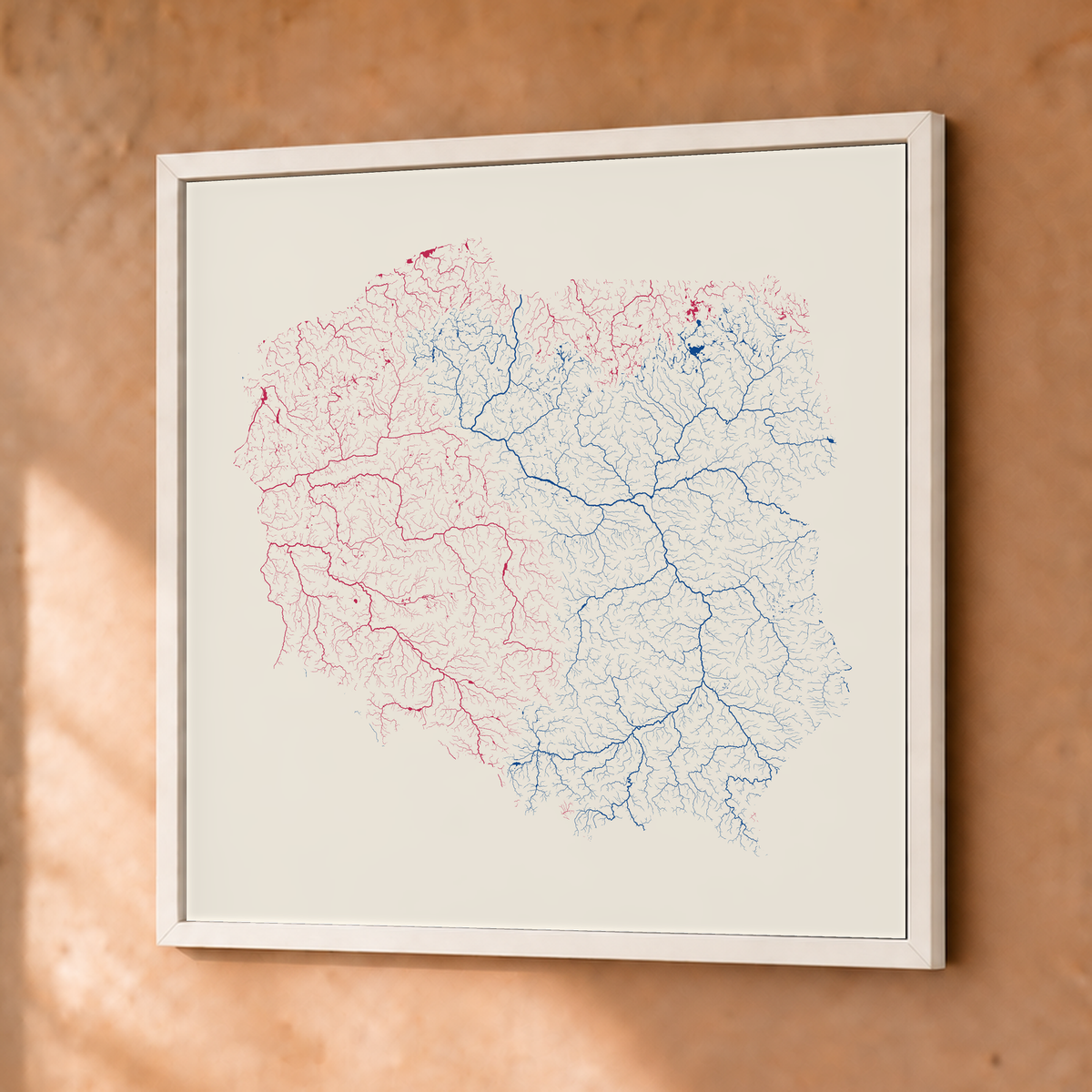 Beautiful Rivers — Polónia — Risografia, Fine art emoldurado · 50 × 50 cm, Branco · Sem margem