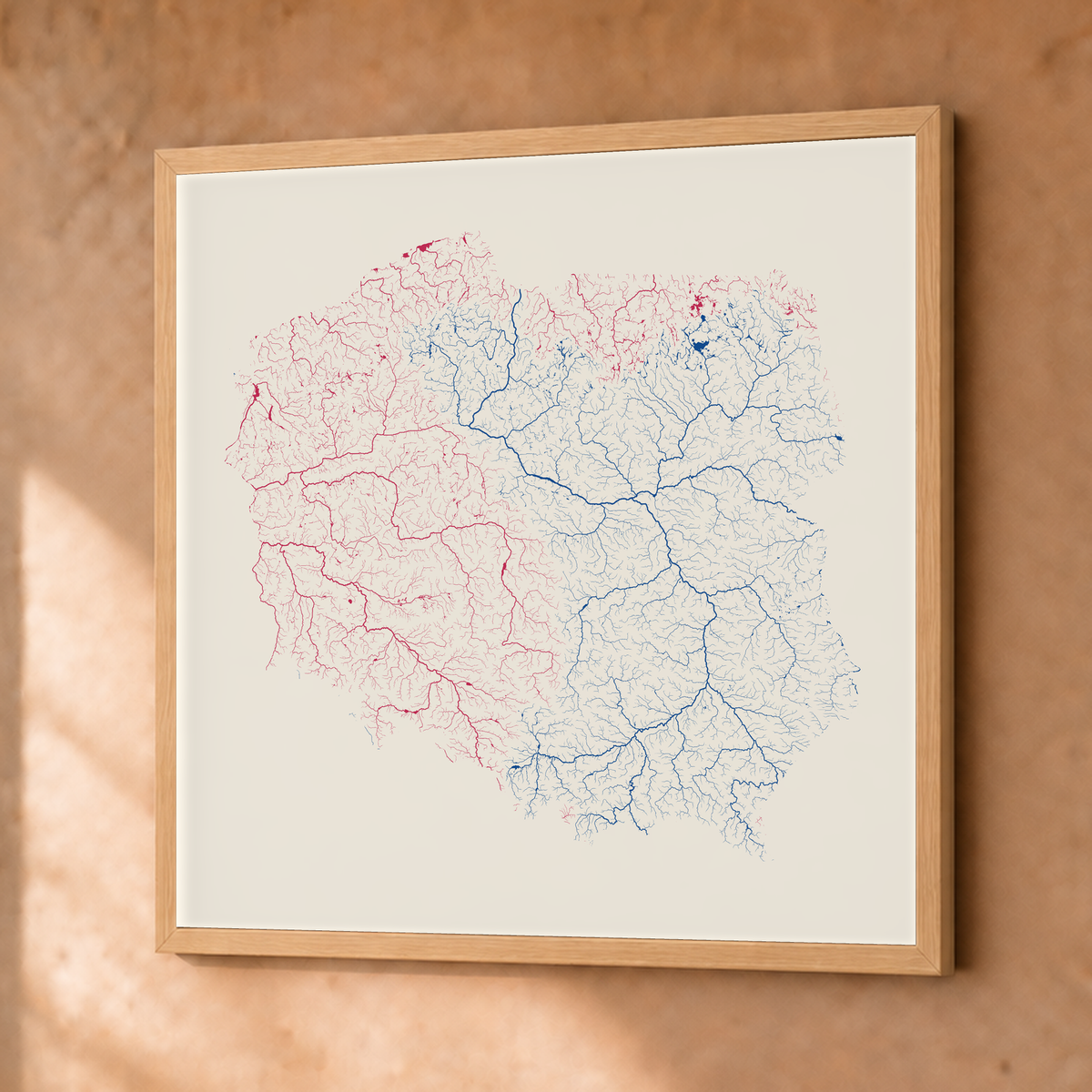 Beautiful Rivers — Polónia — Risografia, Fine art emoldurado · 76 × 76 cm, Natural · Sem margem