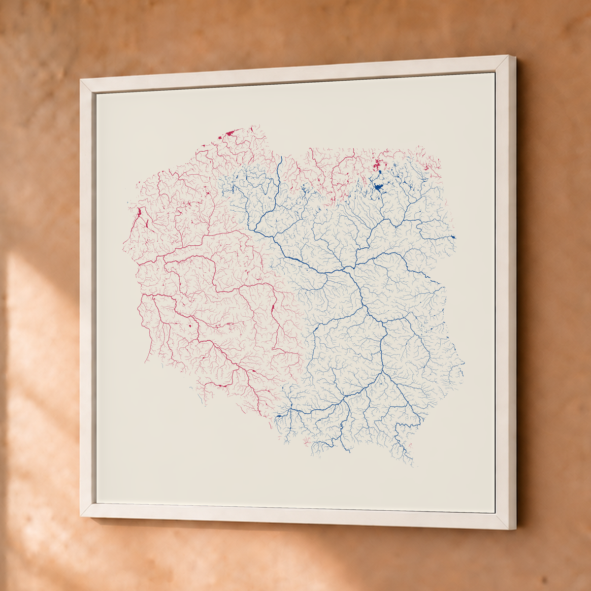 Beautiful Rivers — Polónia — Risografia, Fine art emoldurado · 76 × 76 cm, Branco · Sem margem