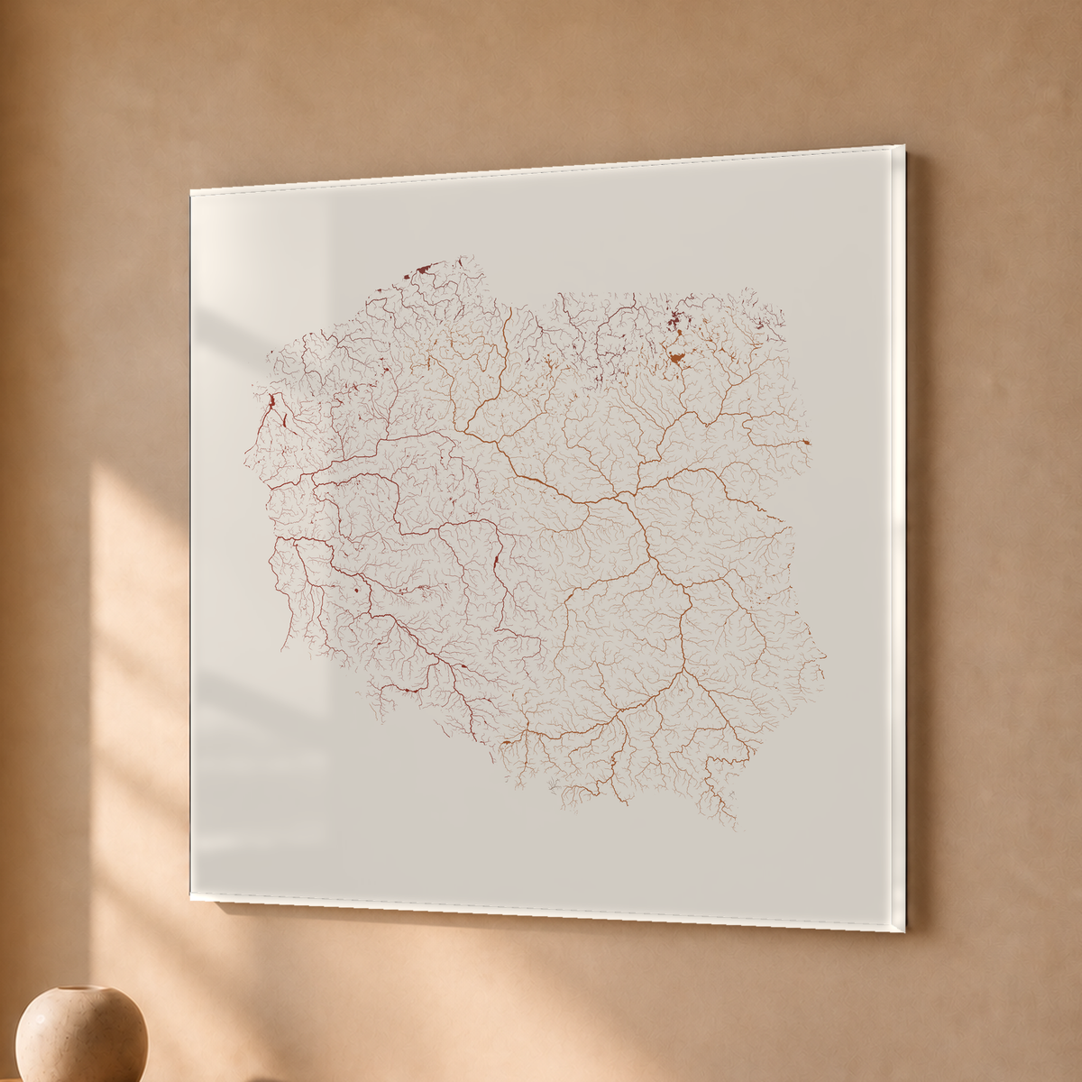 Beautiful Rivers — Polónia — Terracota e areia, Acrílico · 30 × 30 cm, Sem margem