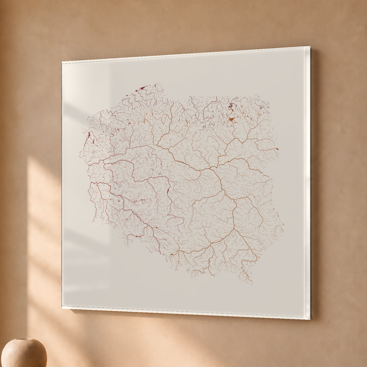Beautiful Rivers — Polónia — Terracota e areia, Acrílico · 50 × 50 cm, Sem margem