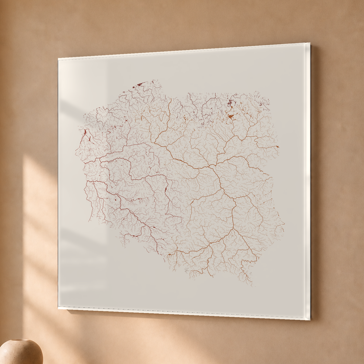 Beautiful Rivers — Polónia — Terracota e areia, Acrílico · 76 × 76 cm, Sem margem