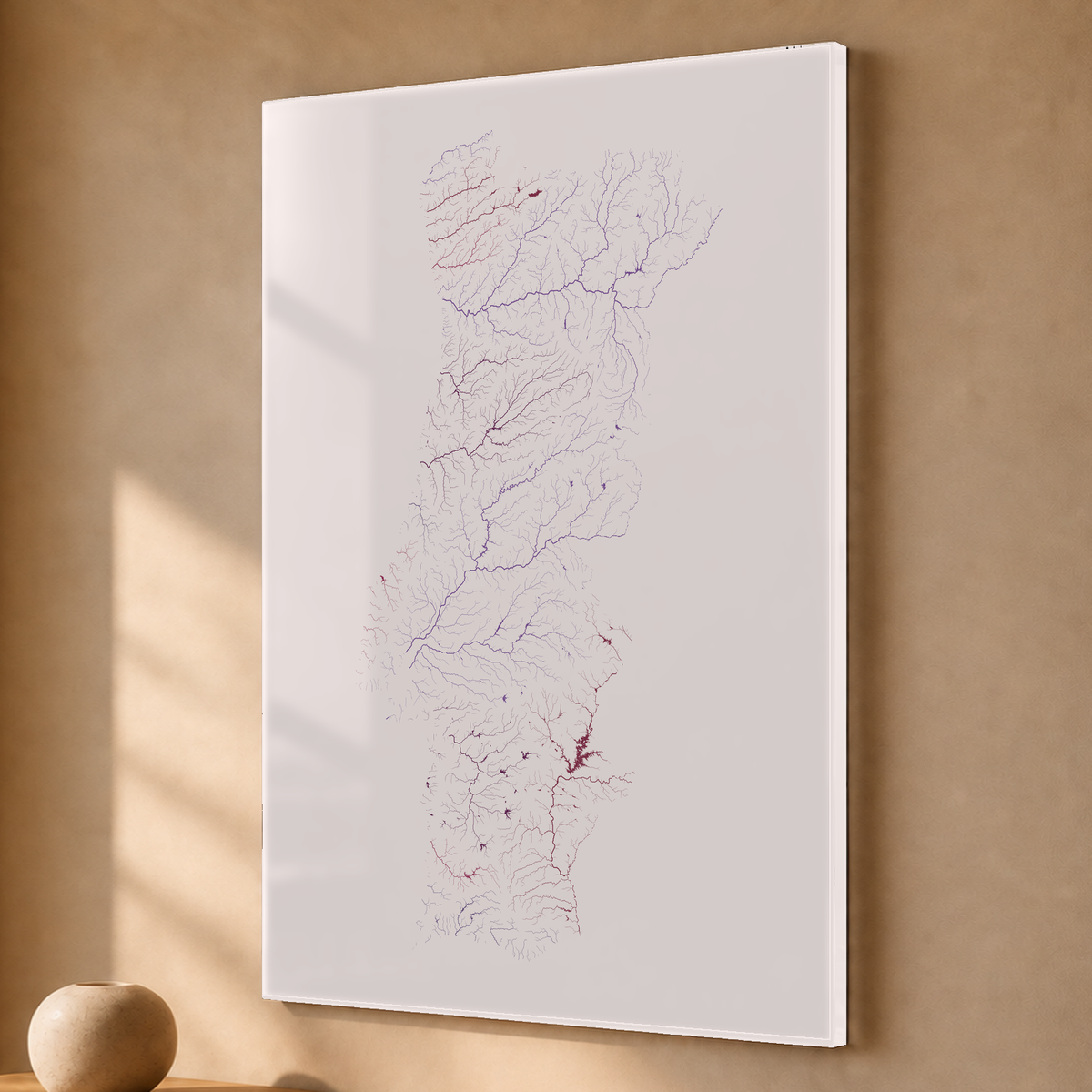 Beautiful Rivers — Portugal — Ameixa e rosé, Acrílico · 40 × 60 cm, Sem margem